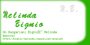 melinda bignio business card